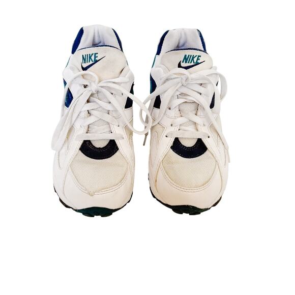 Vintage Nike Ceres Sneakers Mens sz 9.5 1995 White Navy Teal Rare Tennis Shoes